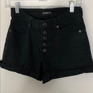 High waisted black shorts